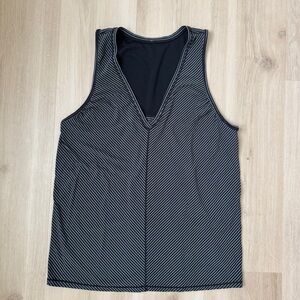 Lululemon Athletica tank top. Black and white stripe. Size 8.